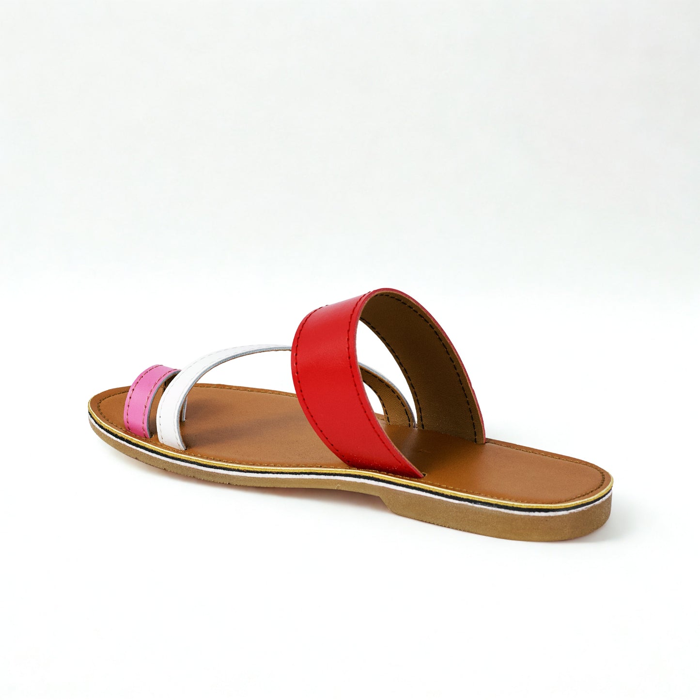 SULM8 Women's Multi-Colored Toe Push-In Sandal.