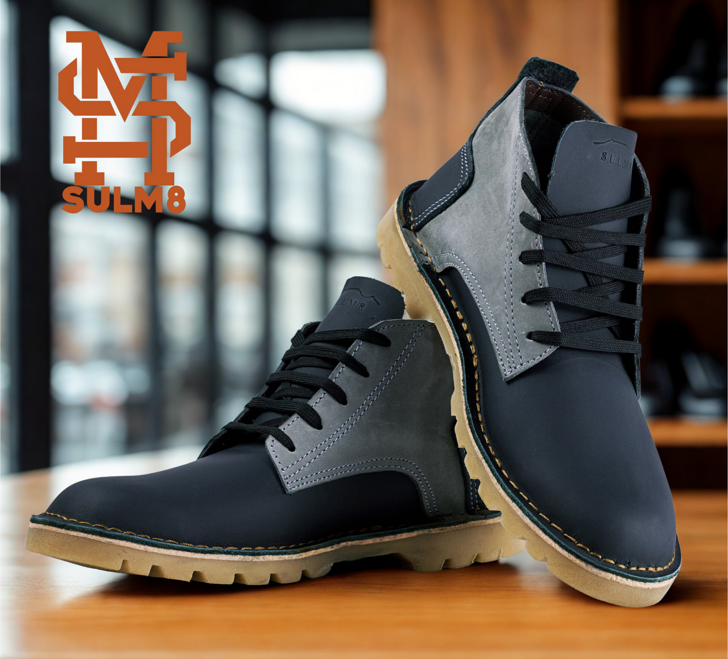 SULM8 Urban Luxe Blue Boots
