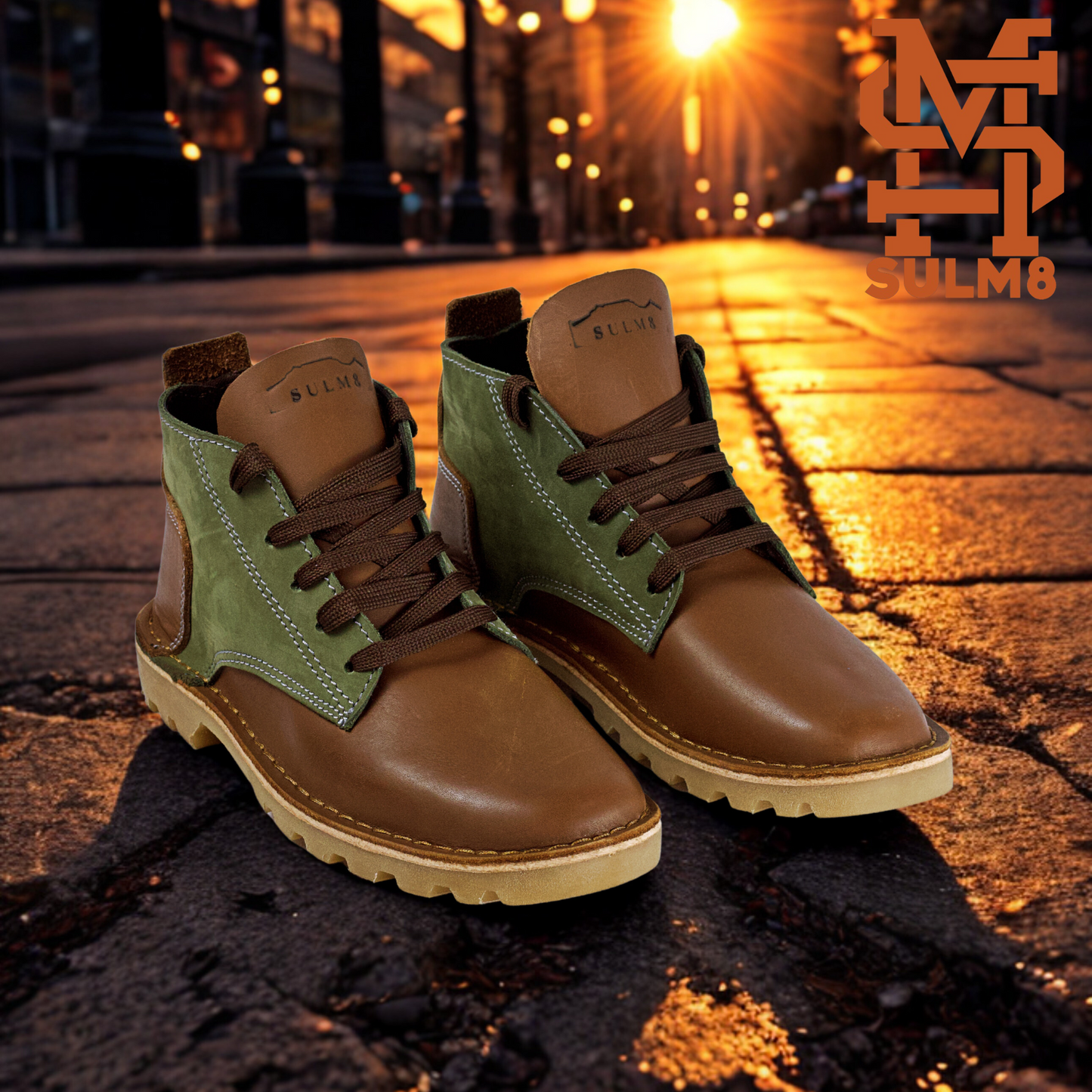 SULM8 Urban Luxe Brown/Green Boots