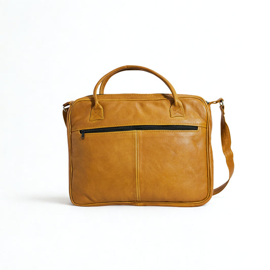 SULM8 Brown Leather Laptop Bag