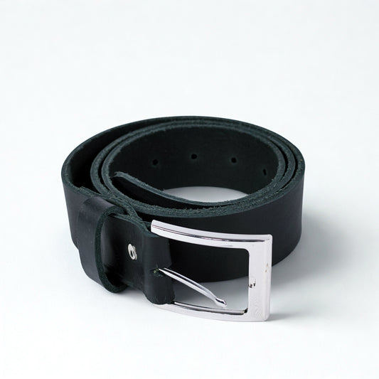 SULM8 Black Leather Buckle Belt
