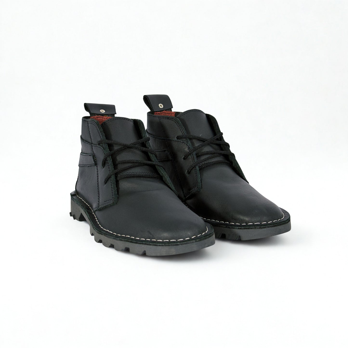 SULM8 Black Leather Desert Boots