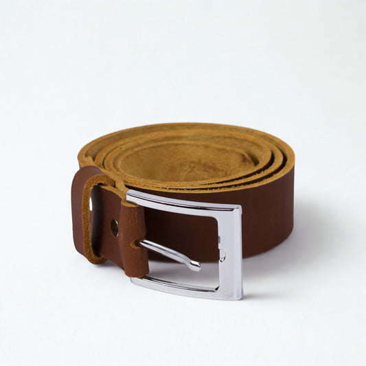 SULM8 Brown Leather Buckle Belt