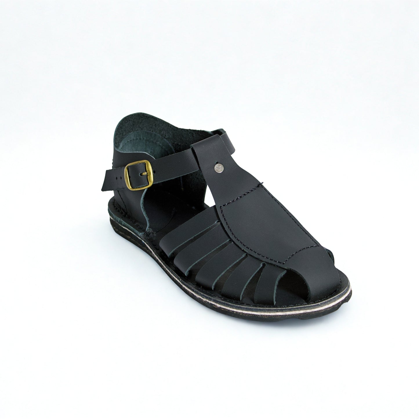 SULM8 Vintage Close-Toe Black Sandals