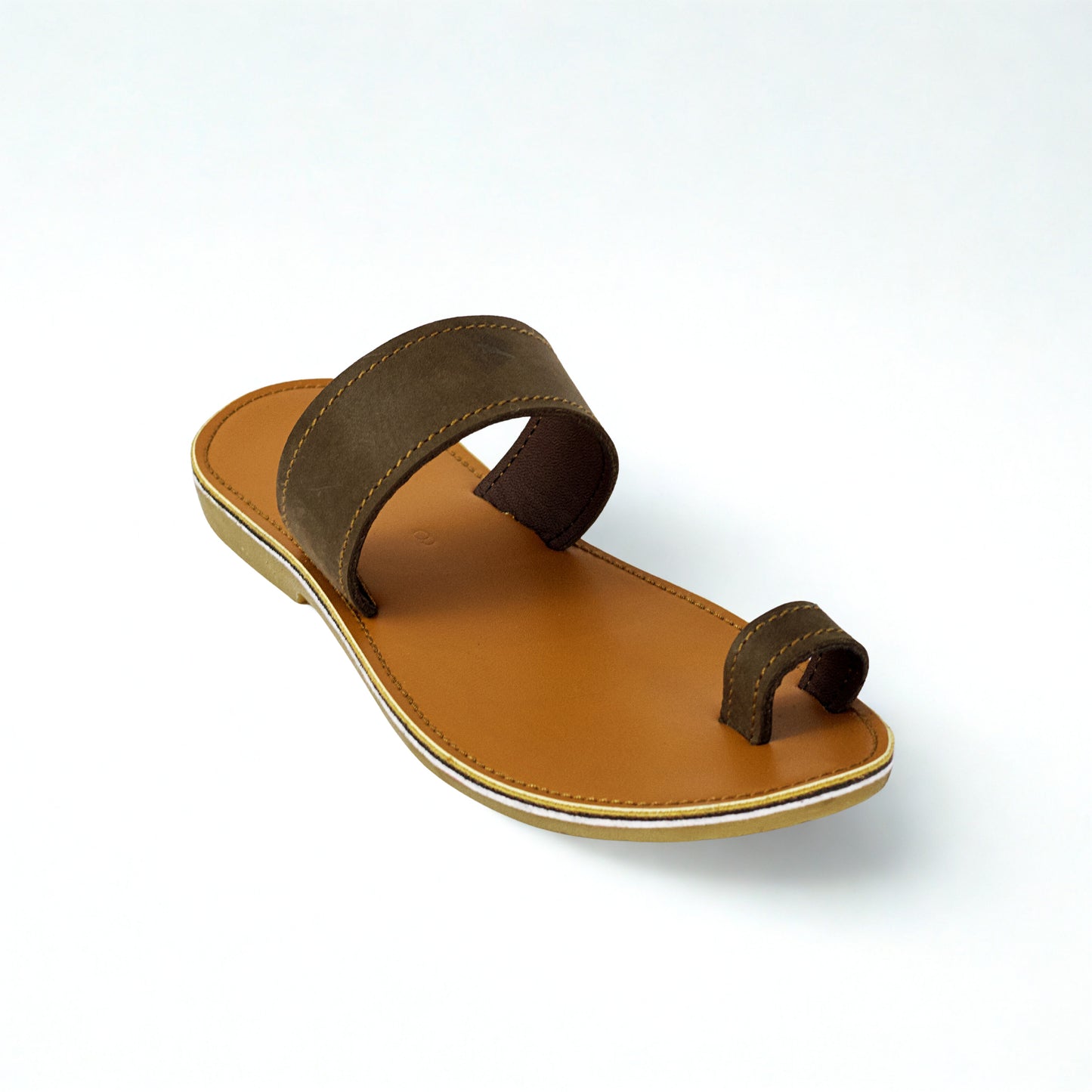 SULM8 Women's Brown Toe Push-In Sandal