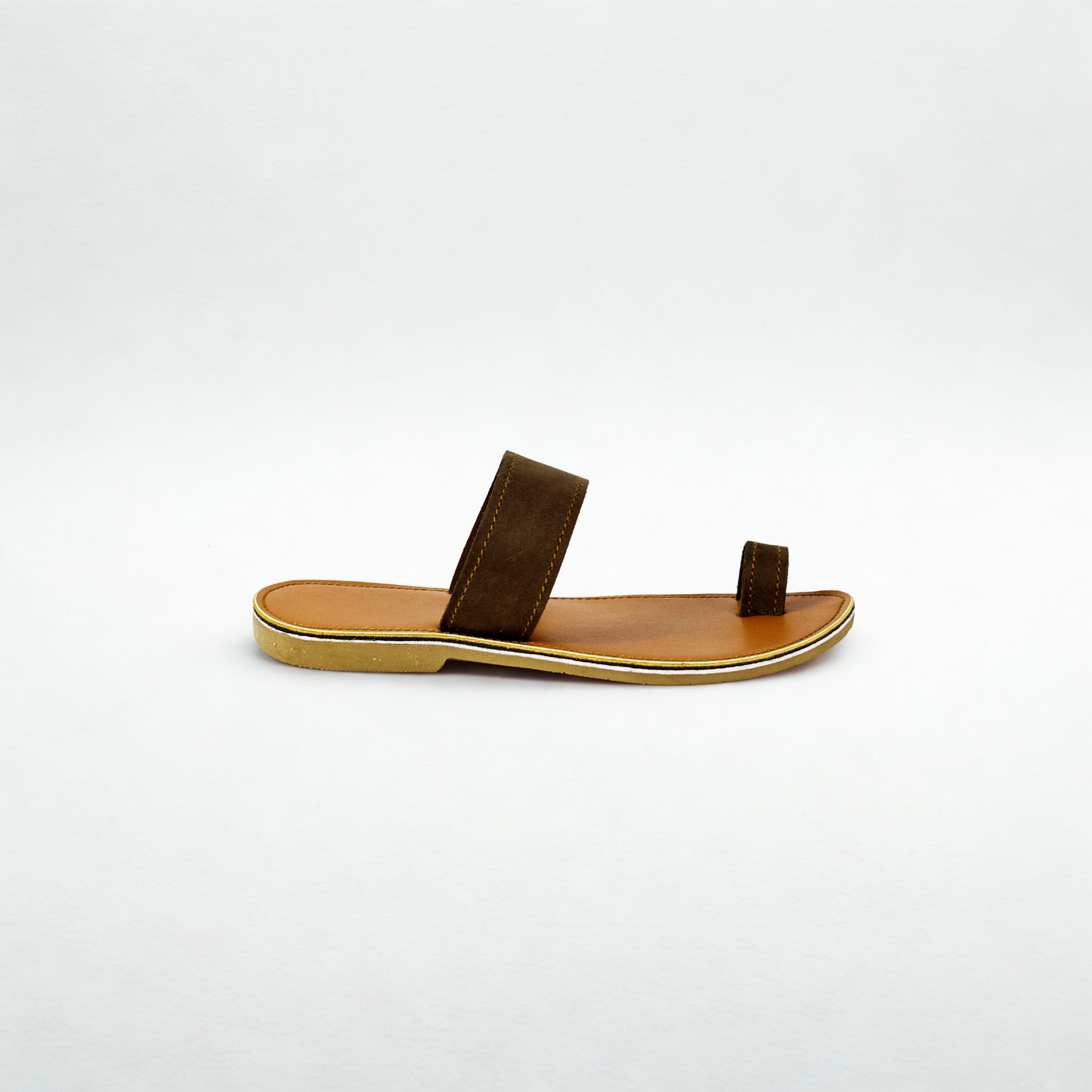 SULM8 Women's Brown Toe Push-In Sandal