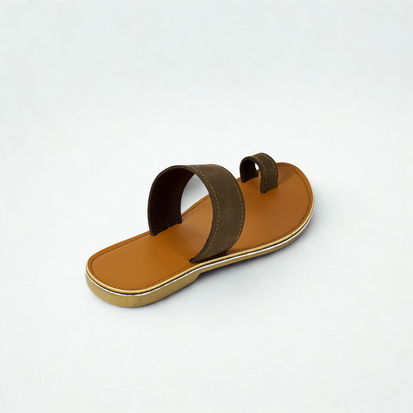 SULM8 Women's Brown Toe Push-In Sandal