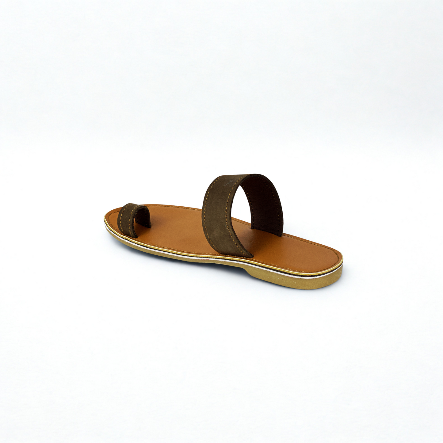 SULM8 Women's Brown Toe Push-In Sandal