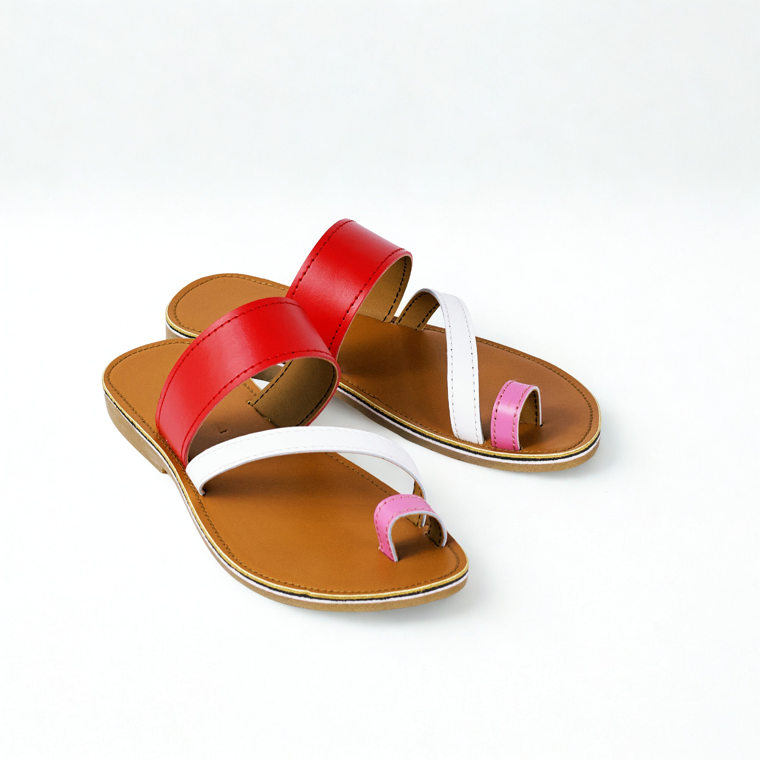SULM8 Women's Multi-Colored Toe Push-In Sandal.