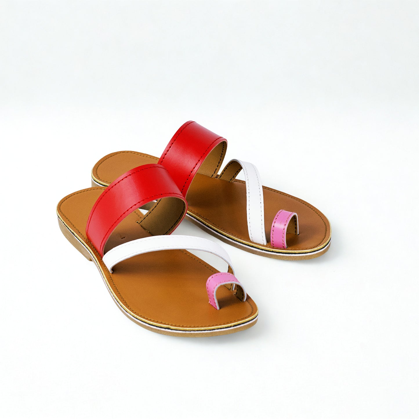 SULM8 Women's Multi-Colored Toe Push-In Sandal.