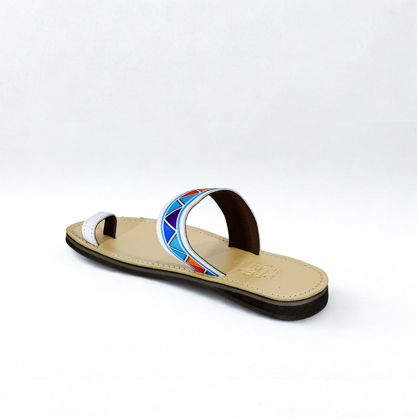 SULM8 Women's Toe Push-In Fawn Sandal Multi-Coloured Strap