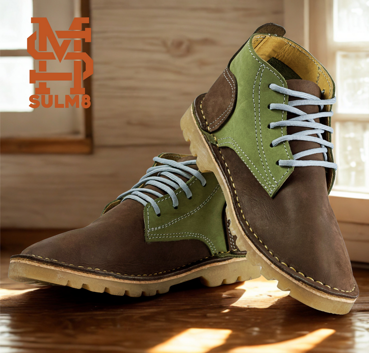 SULM8 Cloud Nubuck Brown/Green Boots